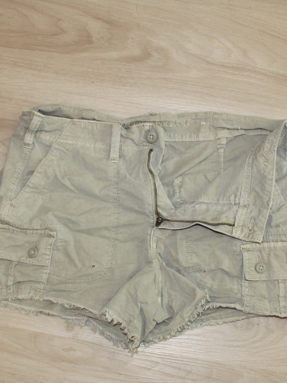 American Eagle Outfitters Cream Cargo Cutoff Shorts